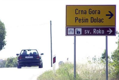Prometni znak za Crnu Goru
